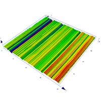 A 3D rendering of surface roughness produced by the OLS4100