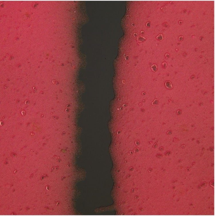 High-magnification image of the print on a baby bottle