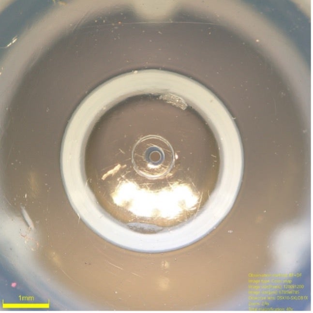 Measurement of baby bottles to validate specifications are met using a digital microscope