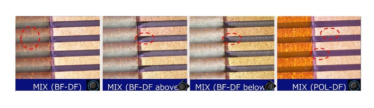 Ribbon cable inspection using MIX observation