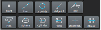 Measurement assist tool buttons in the DSX 1000 digital microscope